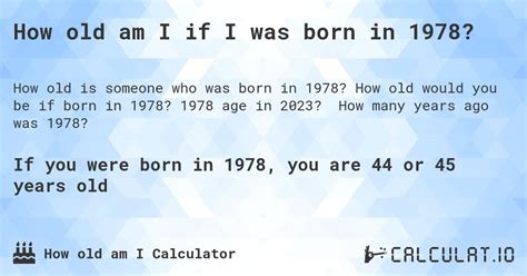 If You Was Born In 1978 How Old Are You