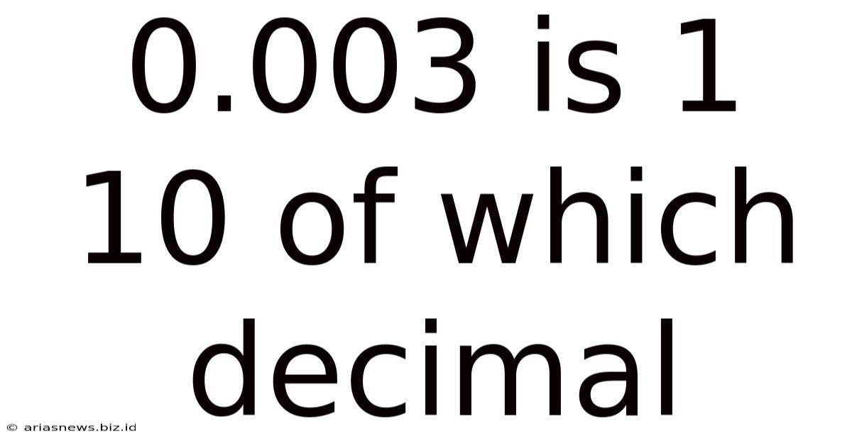0.003 Is 1 10 Of Which Decimal