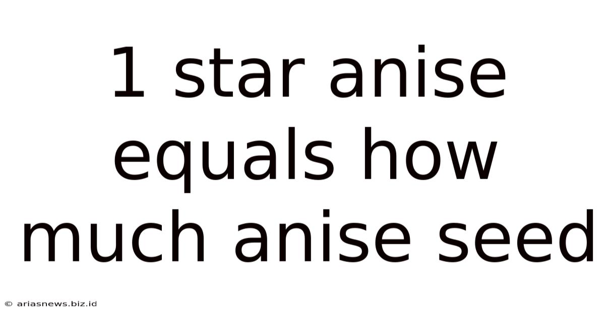 1 Star Anise Equals How Much Anise Seed