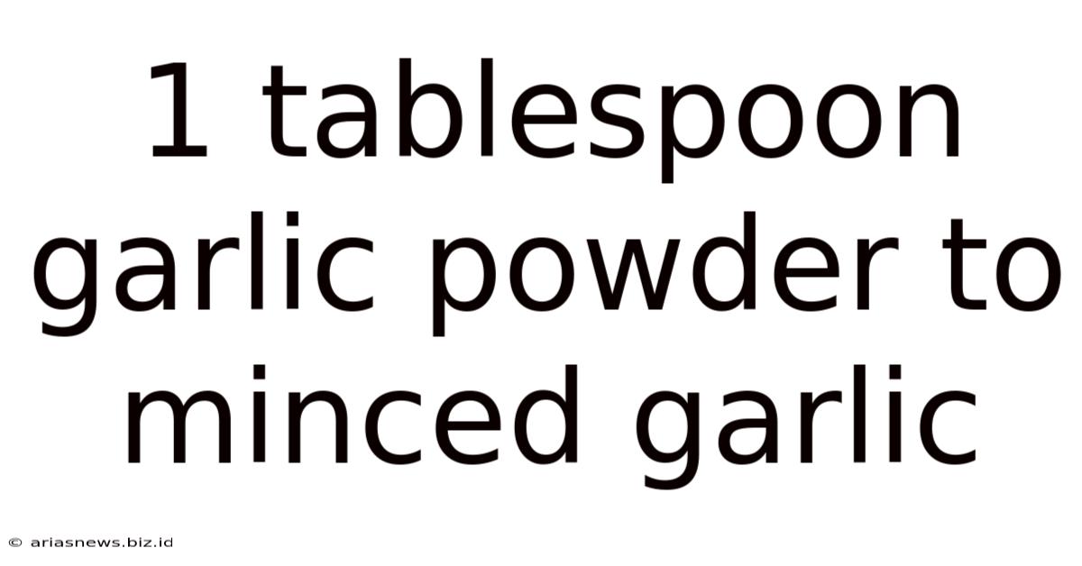 1 Tablespoon Garlic Powder To Minced Garlic