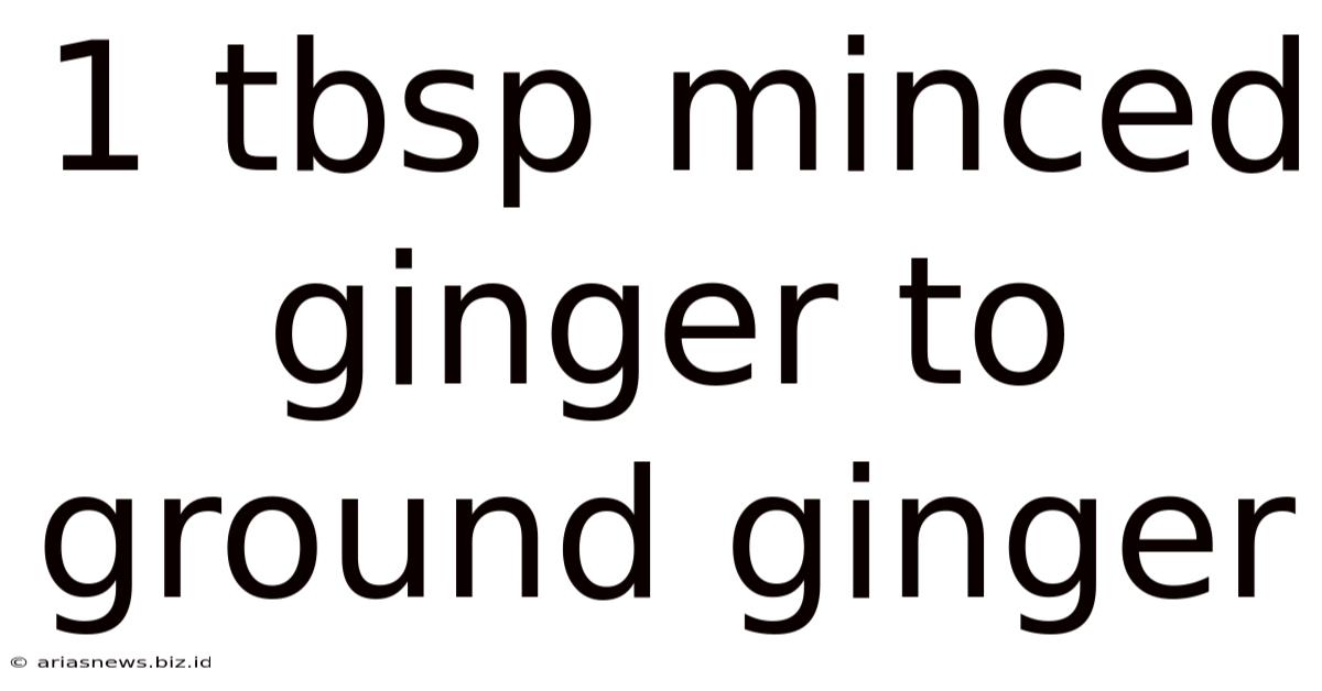 1 Tbsp Minced Ginger To Ground Ginger