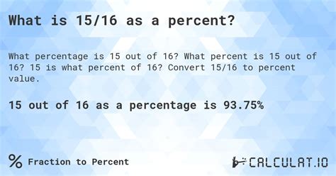 15 Out Of 16 As A Percentage