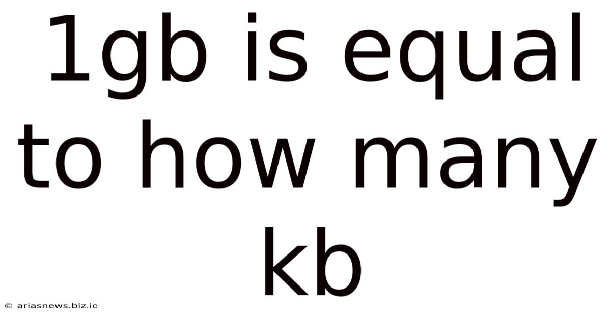 1gb Is Equal To How Many Kb
