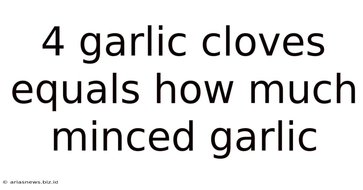 4 Garlic Cloves Equals How Much Minced Garlic