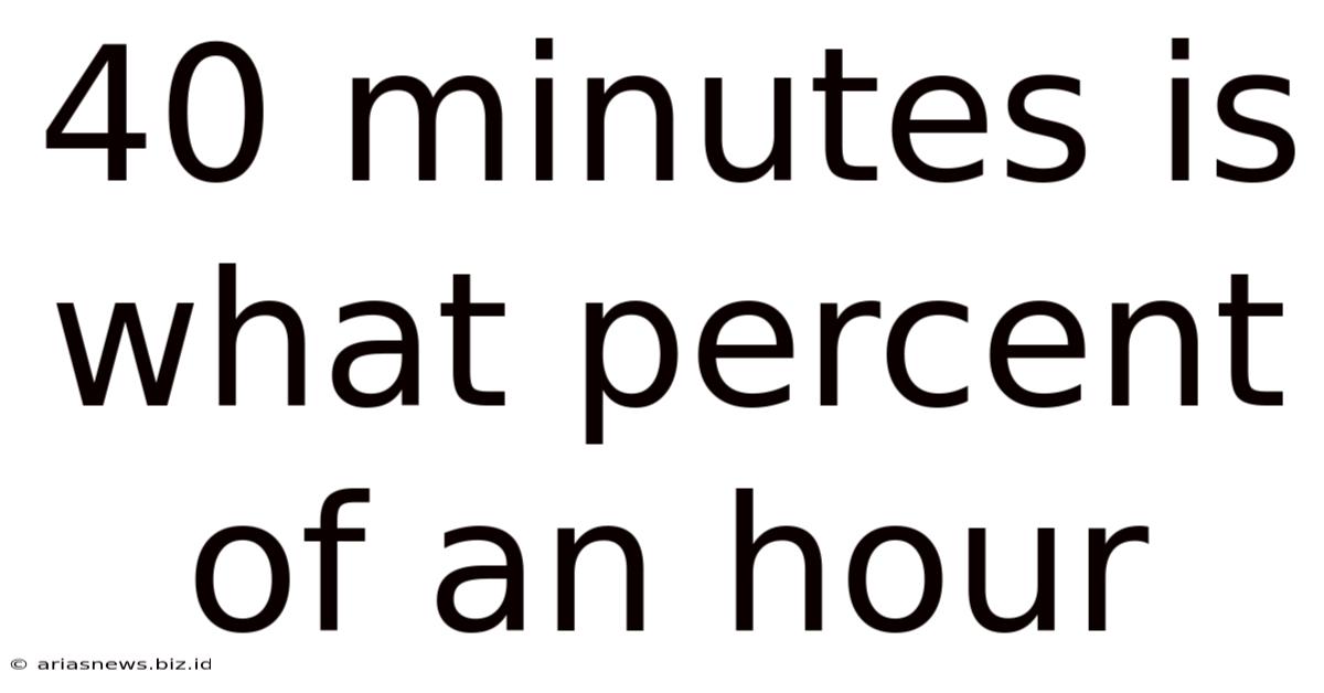 40 Minutes Is What Percent Of An Hour