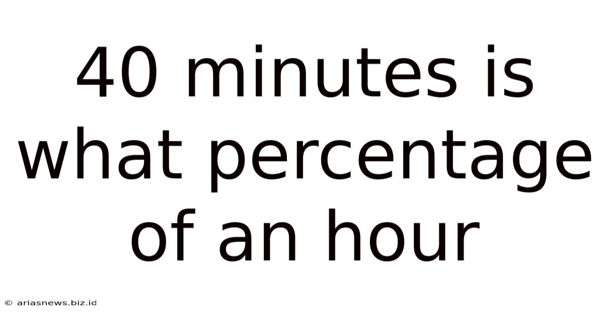40 Minutes Is What Percentage Of An Hour