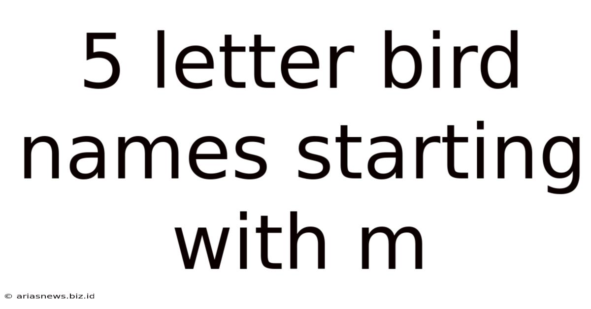 5 Letter Bird Names Starting With M
