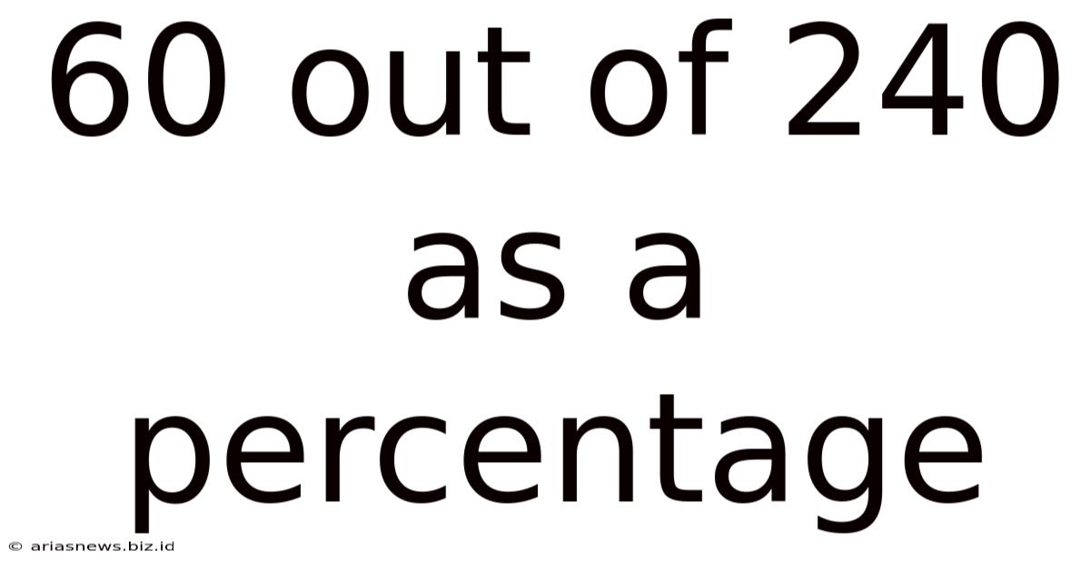 60 Out Of 240 As A Percentage