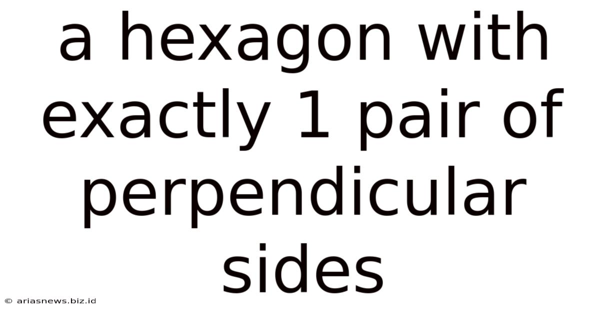 A Hexagon With Exactly 1 Pair Of Perpendicular Sides