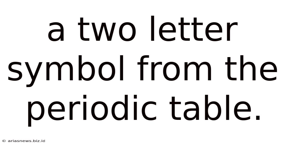 A Two Letter Symbol From The Periodic Table.