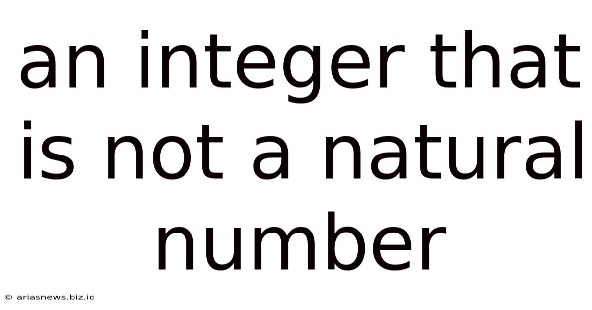 An Integer That Is Not A Natural Number