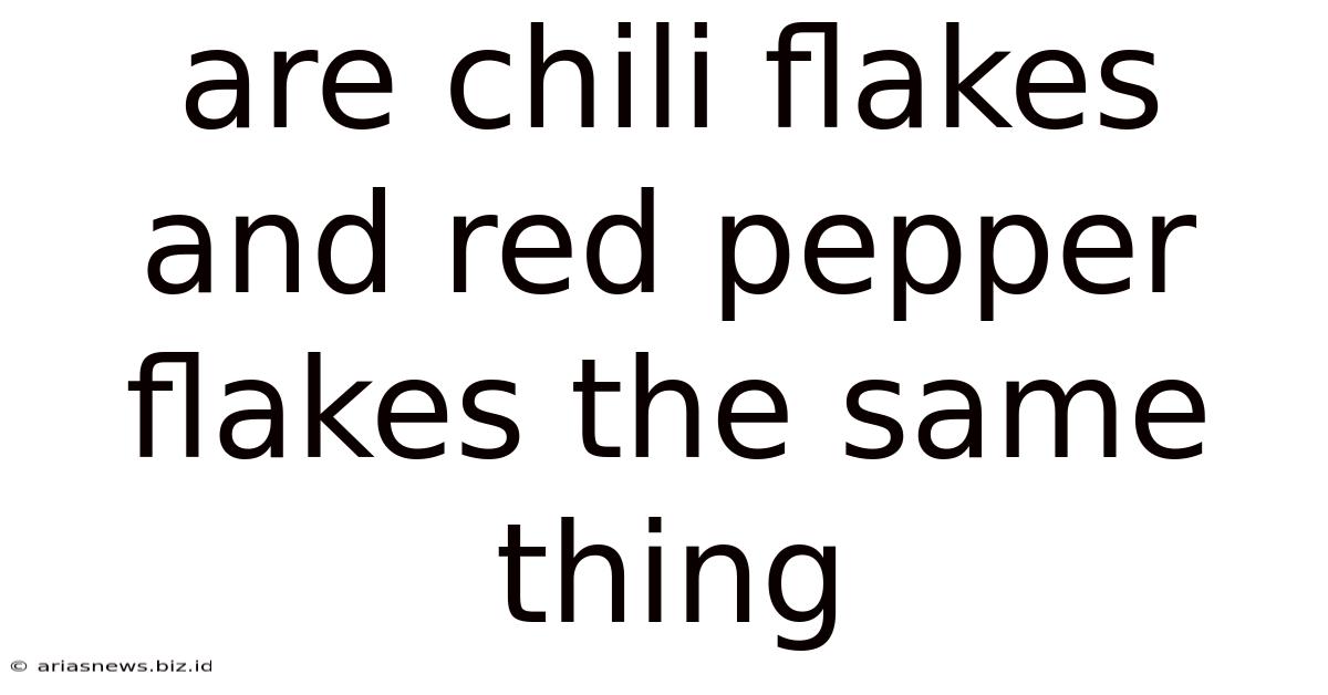 Are Chili Flakes And Red Pepper Flakes The Same Thing