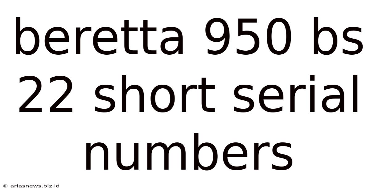 Beretta 950 Bs 22 Short Serial Numbers