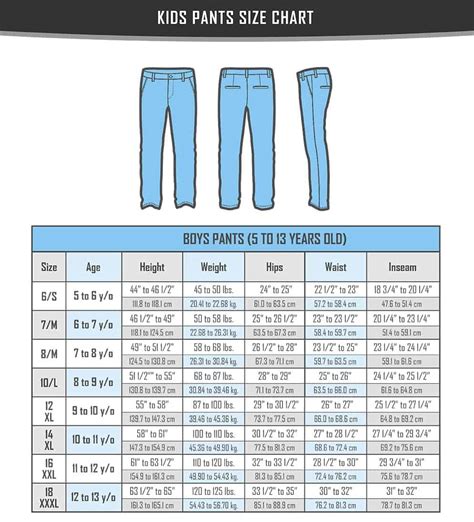 Boys Size 18 Pants Equivalent In Men's