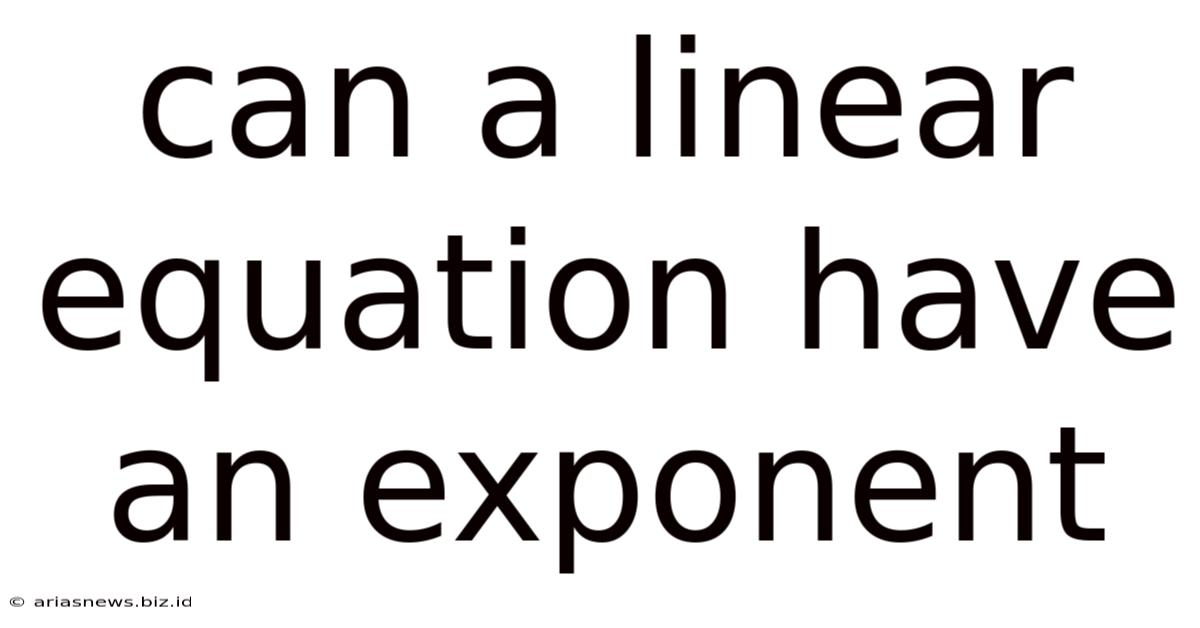 Can A Linear Equation Have An Exponent