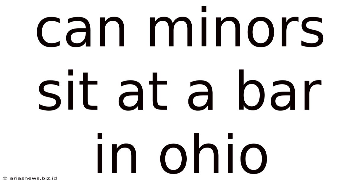 Can Minors Sit At A Bar In Ohio