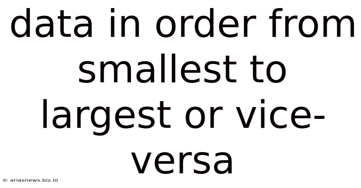 Data In Order From Smallest To Largest Or Vice-versa