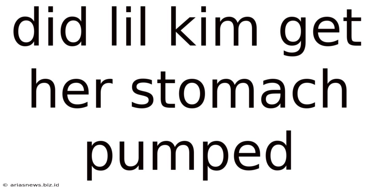 Did Lil Kim Get Her Stomach Pumped