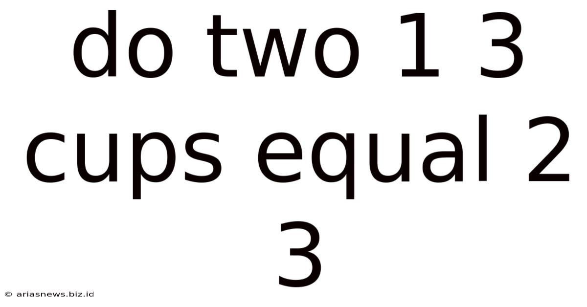 Do Two 1 3 Cups Equal 2 3