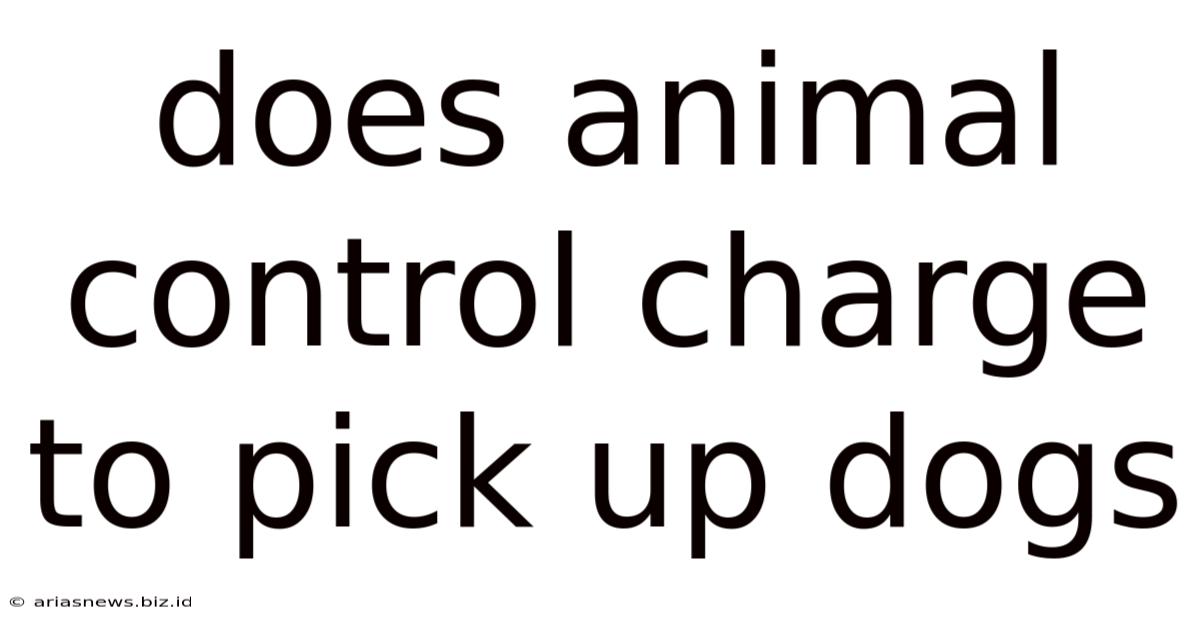 Does Animal Control Charge To Pick Up Dogs