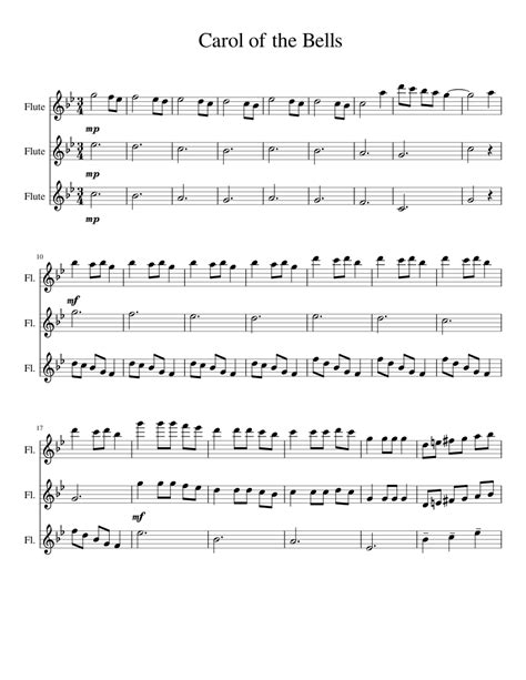 Flute Sheet Music Carol Of The Bells