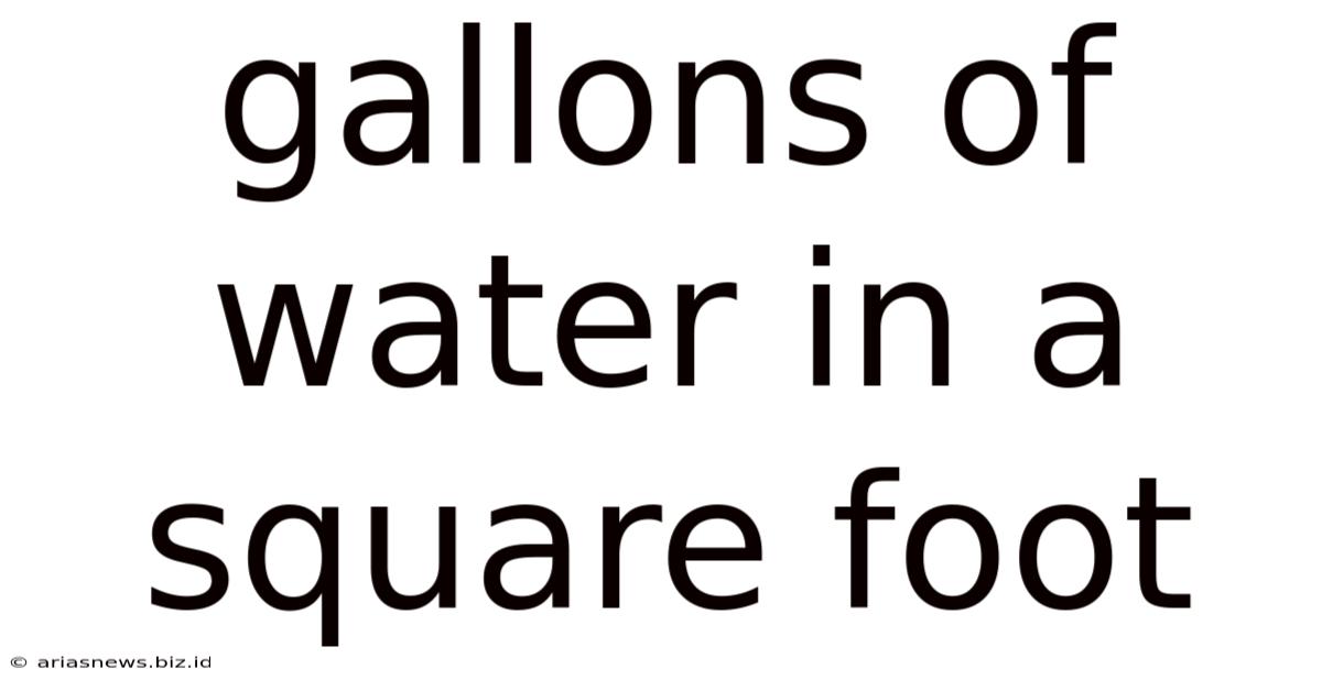 Gallons Of Water In A Square Foot