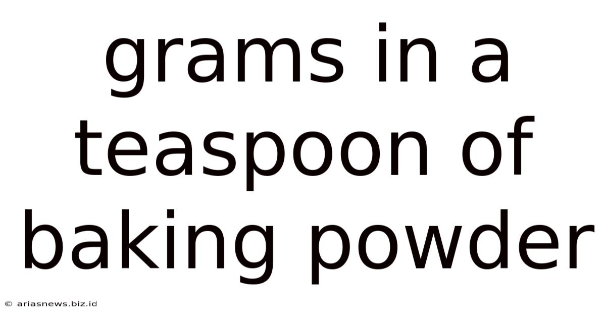 Grams In A Teaspoon Of Baking Powder