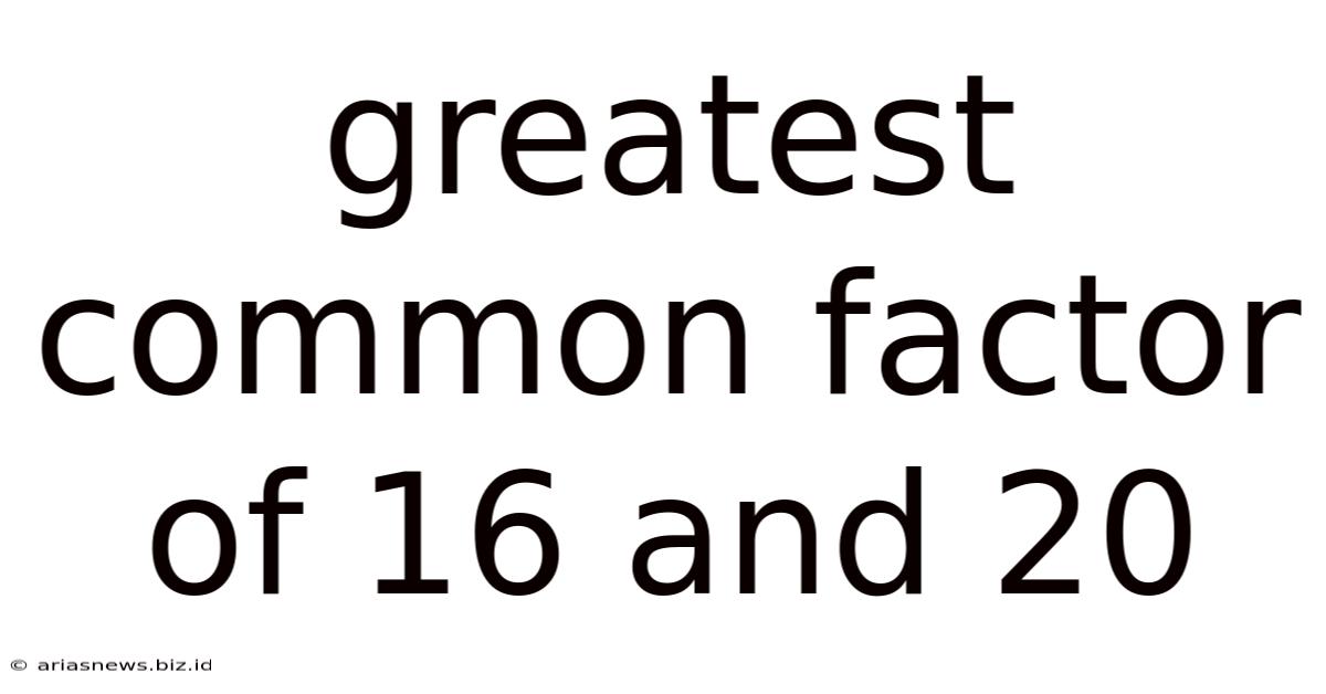 Greatest Common Factor Of 16 And 20