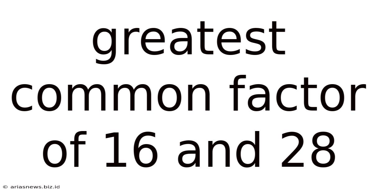 Greatest Common Factor Of 16 And 28