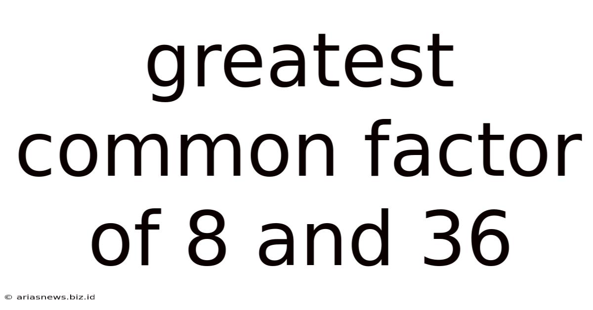 Greatest Common Factor Of 8 And 36