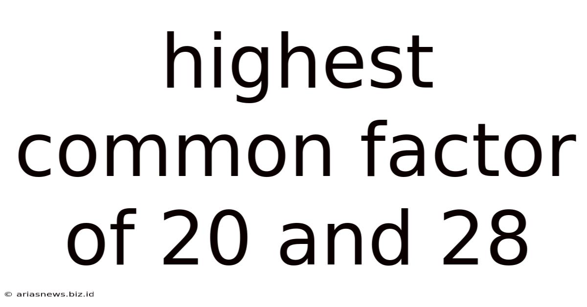 Highest Common Factor Of 20 And 28