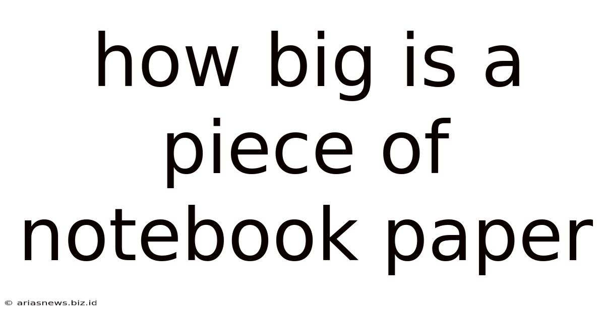How Big Is A Piece Of Notebook Paper