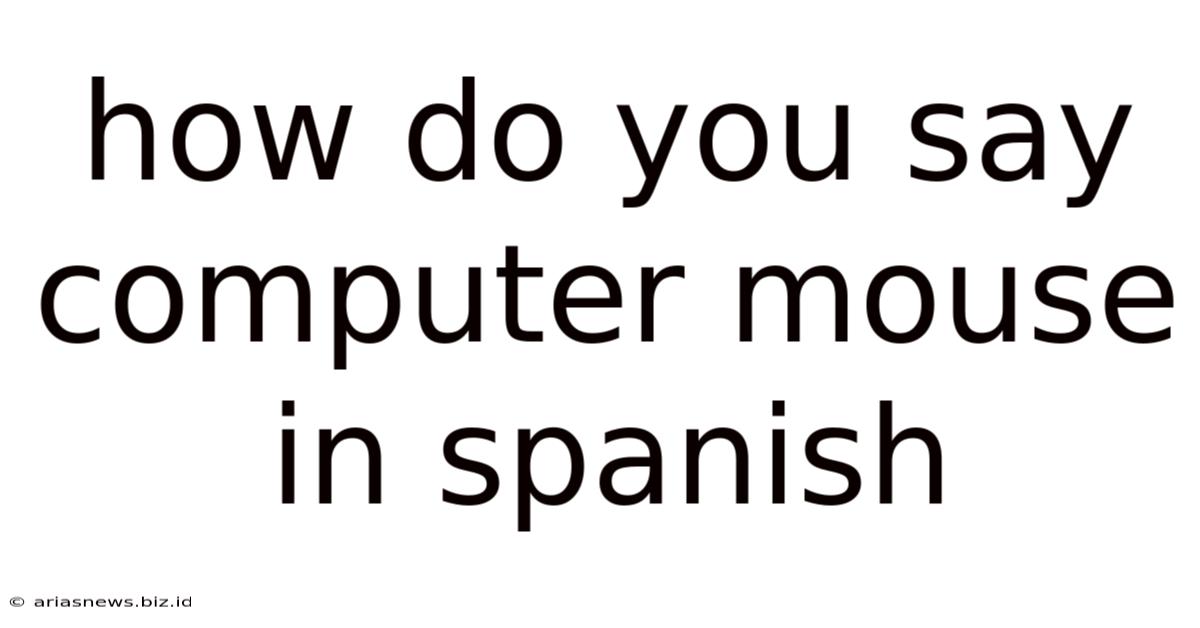 How Do You Say Computer Mouse In Spanish