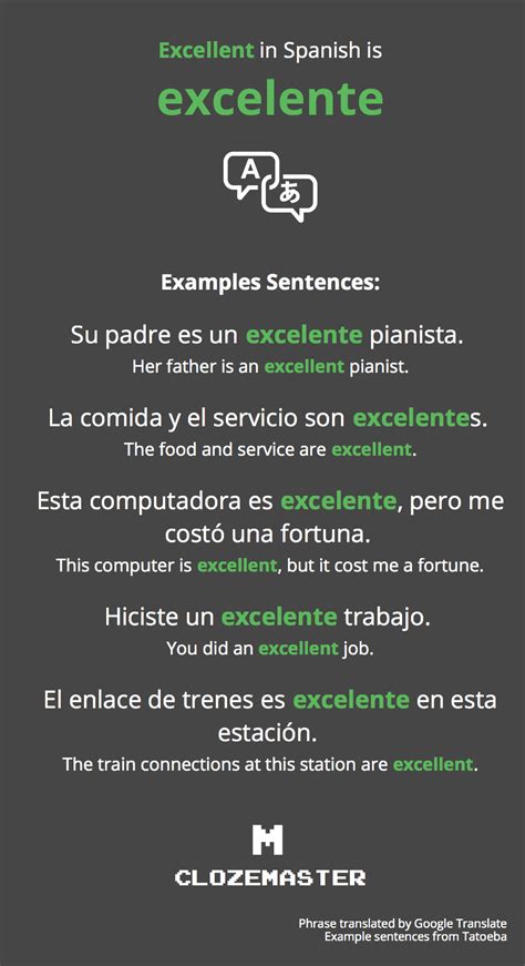 How Do You Say Excellent In Spanish