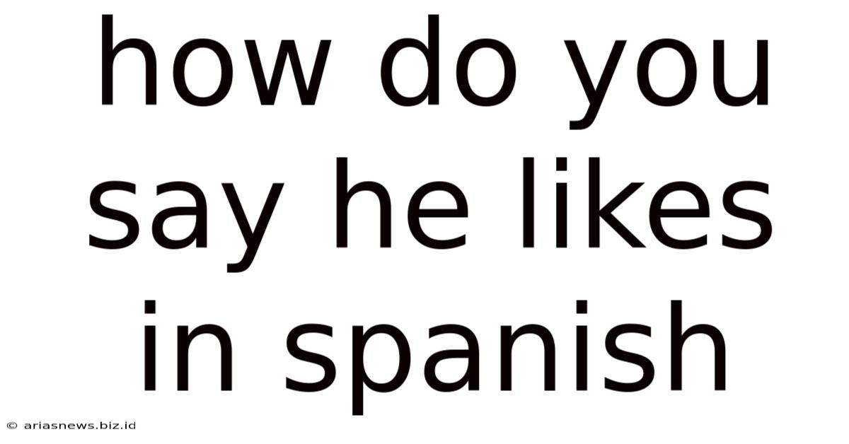 How Do You Say He Likes In Spanish