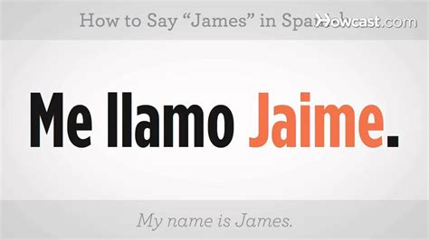 How Do You Say James In Spanish