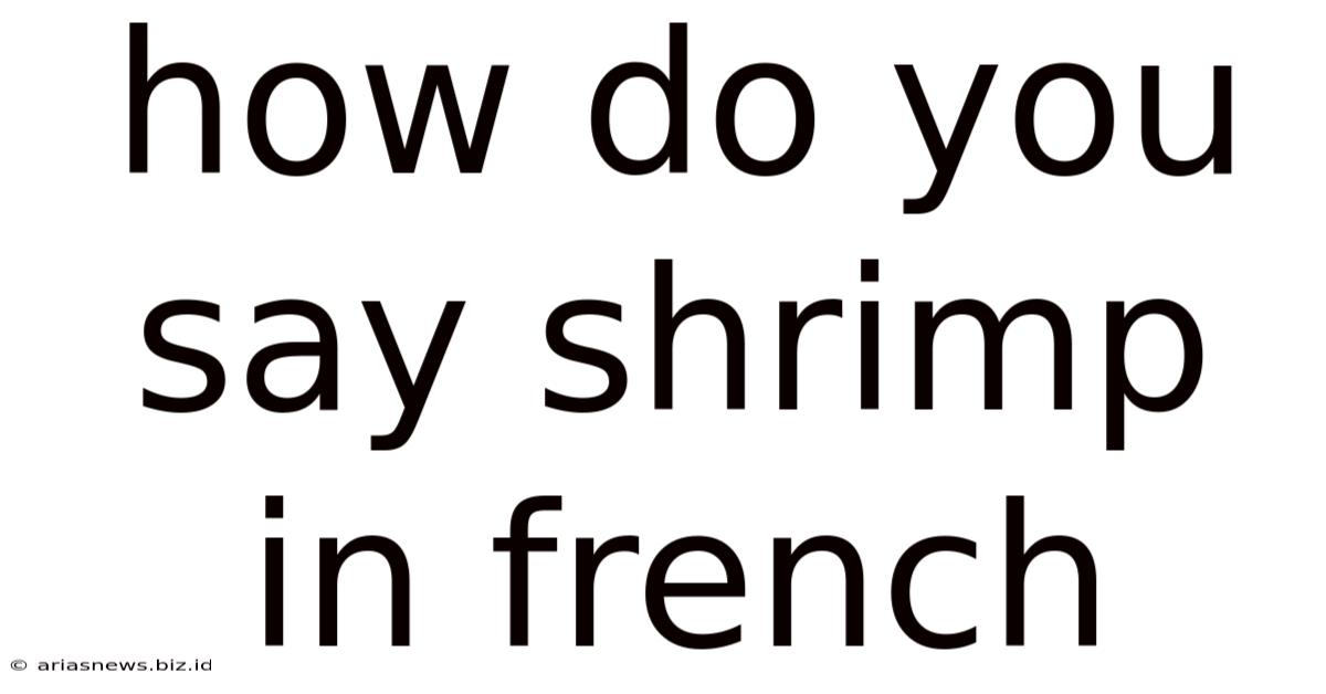 How Do You Say Shrimp In French