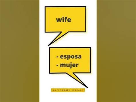 How Do You Spell Wife In Spanish