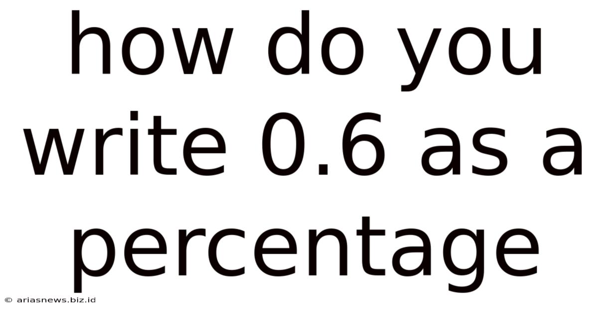 How Do You Write 0.6 As A Percentage
