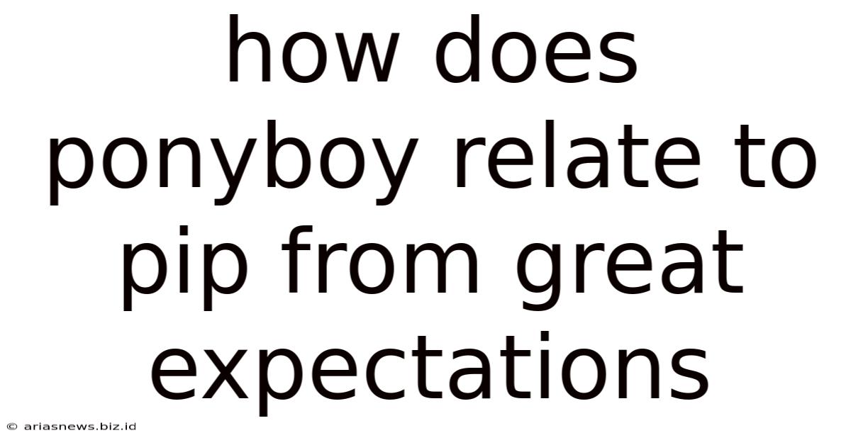 How Does Ponyboy Relate To Pip From Great Expectations