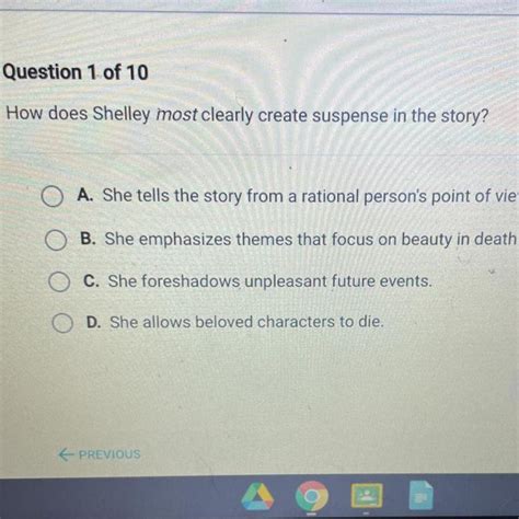 How Does Shelley Most Clearly Create Suspense In The Story