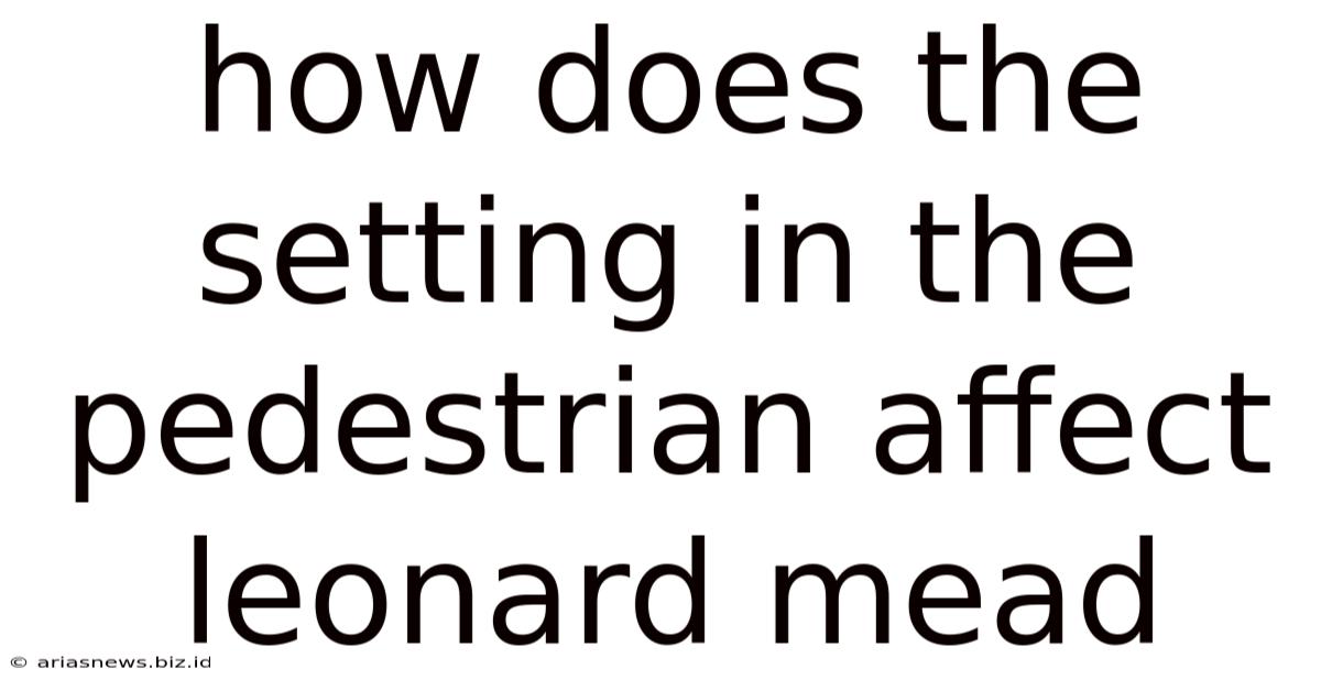 How Does The Setting In The Pedestrian Affect Leonard Mead