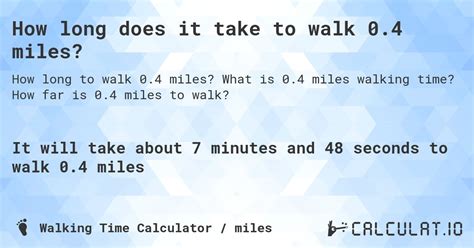 How Far Is 0.4 Miles To Walk