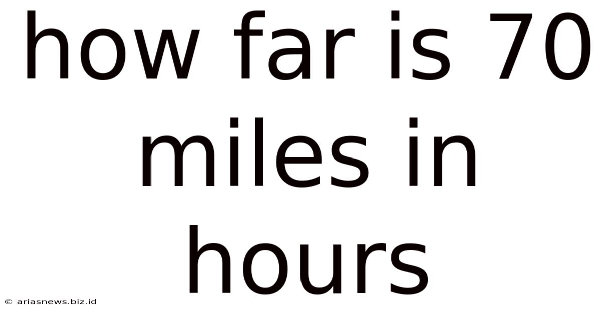 How Far Is 70 Miles In Hours