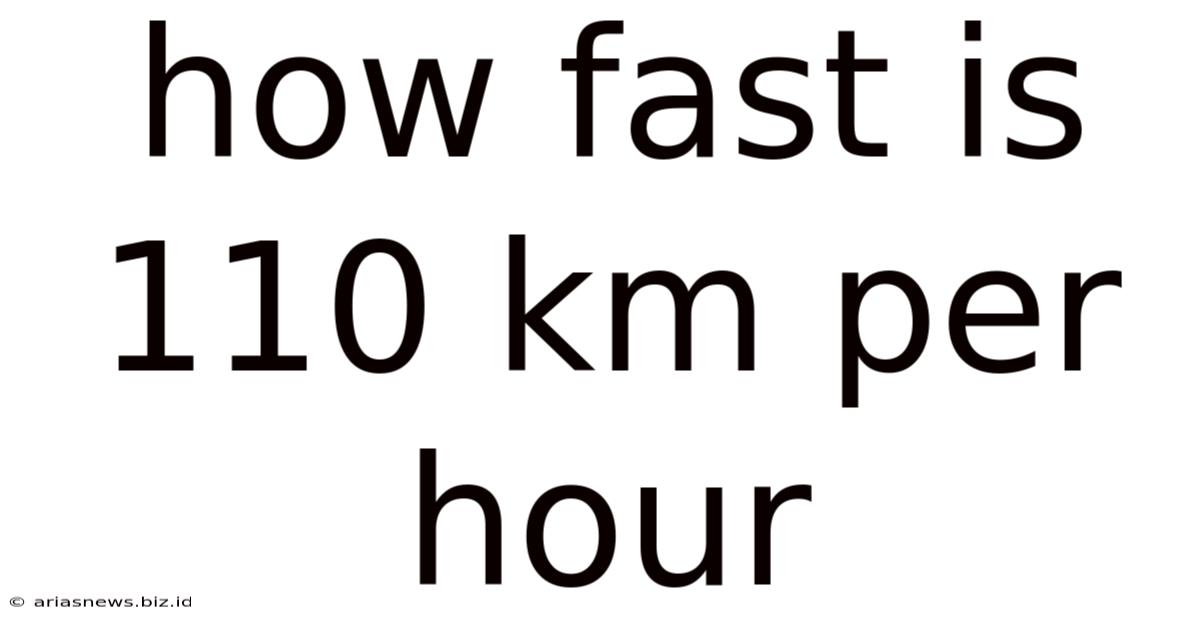 How Fast Is 110 Km Per Hour