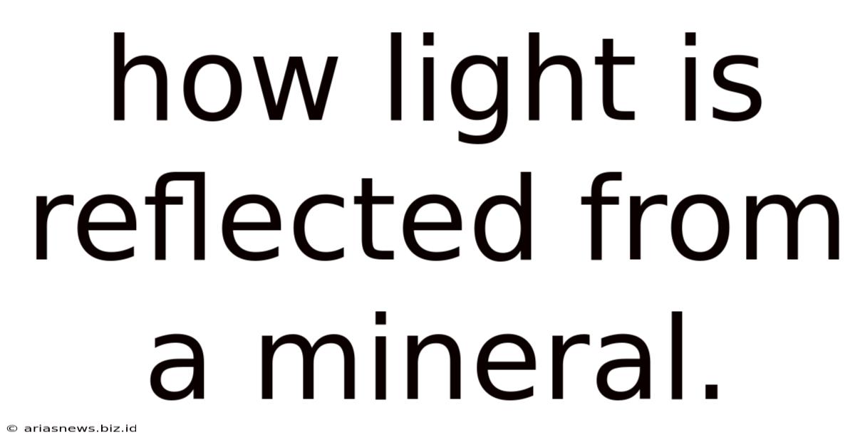 How Light Is Reflected From A Mineral.