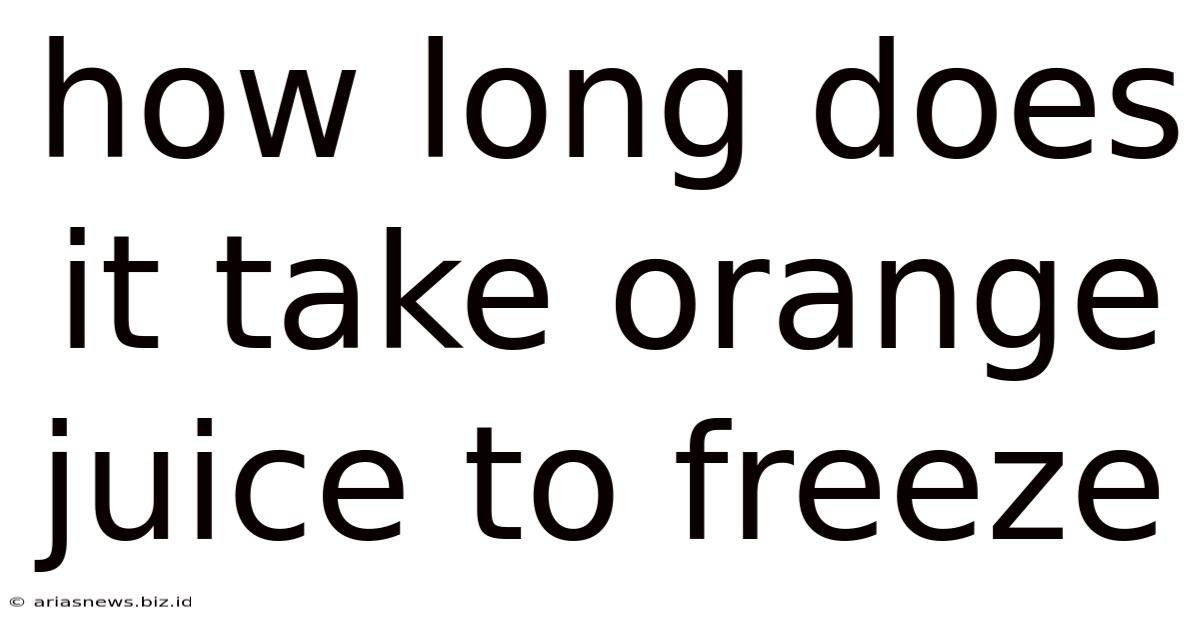 How Long Does It Take Orange Juice To Freeze
