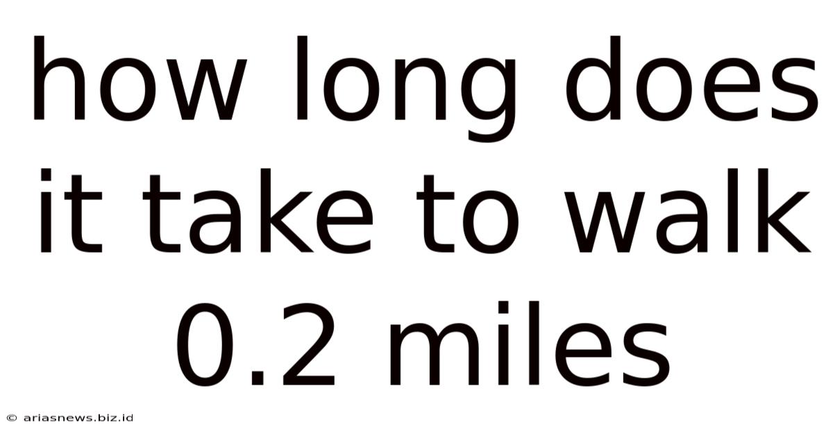 How Long Does It Take To Walk 0.2 Miles