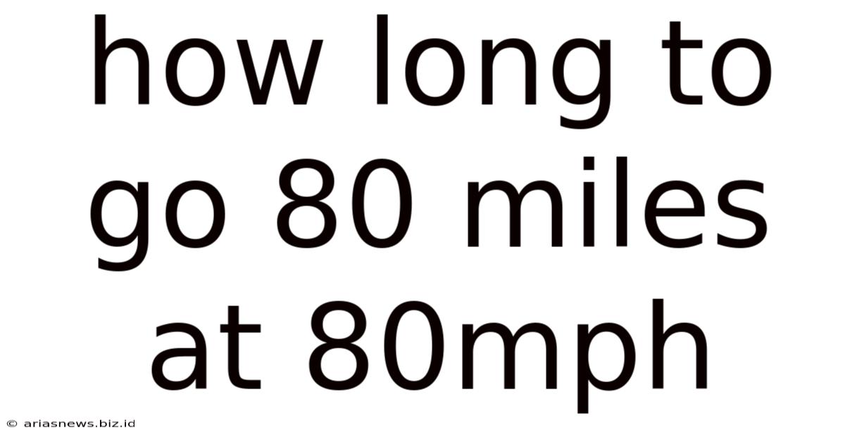 How Long To Go 80 Miles At 80mph