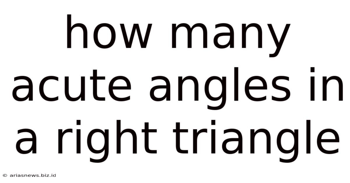 How Many Acute Angles In A Right Triangle